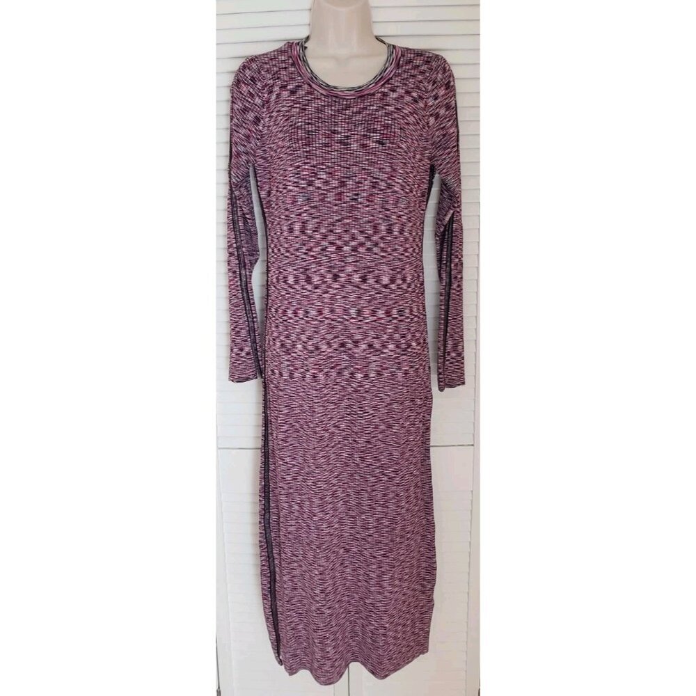 NWT KADA THE SPACE DYE RIBBED SWEATER MIDI DRESS WILD BERRY LARGE - Picture 6 of 14